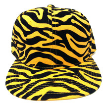 ORANGE BLACK FAUX TIGER PRINT SNAPBACK HAT CAP FLAT BILL ZEBRA ANIMAL AD... - $8.50