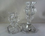 Vintage Set of Two Full Lead Crystal Candle Holders Gorham West Germany ... - $34.53