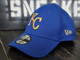 New Era 39Thirty Kansa City Royals Blue/Gold Retro Fitted Cap Hat Men M/L - £21.05 GBP