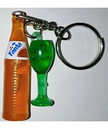 Minature Bottle Of Orange Fanta With Green Glass Keychain - $35.00