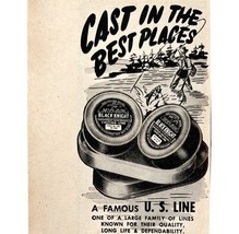 Black Knight Fishing Line 1953 Advertisement Sporting Outdoors Vintage D... - $372.61 MXN