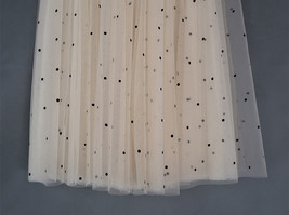 Champagne Dot Long Tulle Skirt Outfit Women Plus Size Fluffy Tulle Skirt image 10
