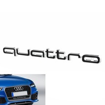 Gloss Black Quattro Front Grille Emblem Fit Audi Badge Grill Bumper Nameplate - £25.84 GBP