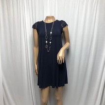 Loft Dress Womens Petite XS Navy Lace Open Back Short Shift - £10.93 GBP