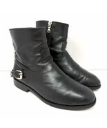 Rag &amp; Bone Womens Oliver Moto Ankle Boots Sz 38 / 8 Black Leather Biker ... - $98.95