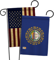 New Hampshire - Impressions Decorative USA Vintage - Applique Garden Flags Pack  - £24.75 GBP