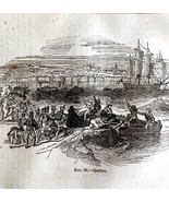 French Soldiers In Quebec 1845 Woodcut Print Victorian Revolution DWY9D - $761.39 MXN