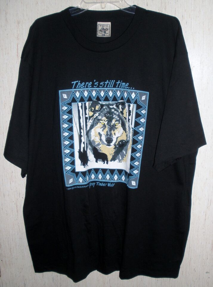 NEW MENS GRAY TIMBER WOLF BLACK NOVELTY T-SHIRT   SIZE XXL - $18.65