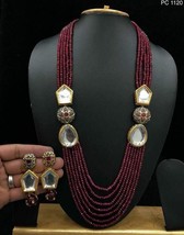 VeroniQ Trends-Elegant Long Rani Haar  Kundan Necklace With Faux Ruby/Victorian  - £87.61 GBP