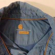 Carhartt 101178 496 Men's Blue Cotton Blend Force Mandan Short Sleeve Shirt Sz L image 3