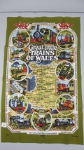 Great Little Trains of Wales Vintage Souvenir Tea Towel Cotton Railwayan... - £13.72 GBP