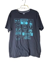 Old Navy Mens T Shirt Black XL Pullover Audiophile Graphic Print Short Sleeve - £14.23 GBP