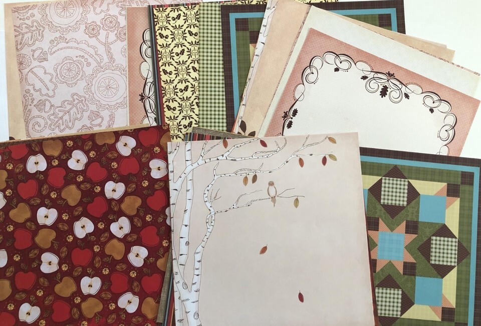 Scrapbooking Paper Lots of 50 12x12&quot; Sheets Set #6 - Fall Various Sheets - $13.25