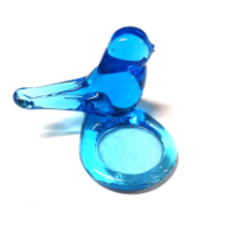 Bluebirds Blue Bird of Happiness Grandmas Votive Candle Holder Glass Fig... - $12.97
