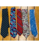 Christian Dior Vintage Lot Of Ties 5 Total Multicolor &amp; Multi Pattern - $51.13 CAD