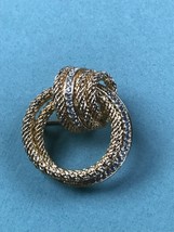 Vintage Elegant Christian Dior Marked Open Rope w Clear Rhinestone Accents Pin  - £112.48 GBP