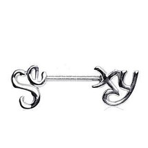 316L Surgical Steel ‘Sexy’ Nipple Bar - £10.15 GBP