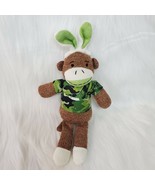 12&quot; Dan Dee Sock Monkey Plush Bunny Ears Camo Stuffed Animal Green B226 - €8,70 EUR
