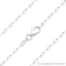 2.2mm Thin Flat Mirror Coffee-Link Italian Chain Necklace in 925 Sterling Silver - £12.60 GBP+