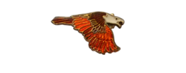 Orange and Brown Enamel Winged Flying Hawk Lapel Hat Pin Badge - £7.78 GBP