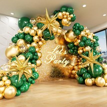 Green And Gold Balloon Arch Kit With 3Pcs Starburst Balloon, Emerald For... - $18.99