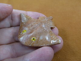 Y-STI-22 tan gray STINGRAY Sting Ray raja carving stone SOAPSTONE PERU l... - $180.19 MXN