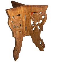 Vintage Carved Wooden Plant Stand BohoDecor Collapsible Plant Stand Holder - £23.08 GBP