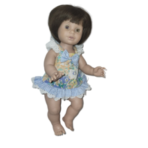 Vintage JS&A Baby So Beautiful 1995 Playmates Toys Brown Hair Hazel Eyes 14" - $12.27