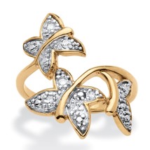 Womens 18K Gold Over Sterling Silver Butterfly Ring Size 6 7 9 10 - £103.88 GBP