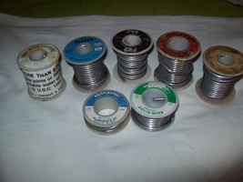 Vintage Lot of 50/50 Wire Solder Alpha Metals Kester Ames Fry Harris abt 4.5 lbs - $39.59