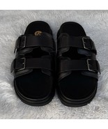 UGG Capitola Mens Leather Sandals Size US 12 EU 45 Black Slides - $1,523.16 MXN