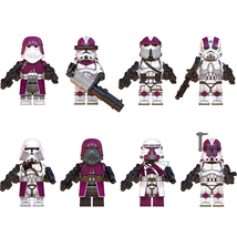 8Pcs Star Wars Clone Trooper Minifigures Commander Bacara Paratrooper Bl... - £16.59 GBP