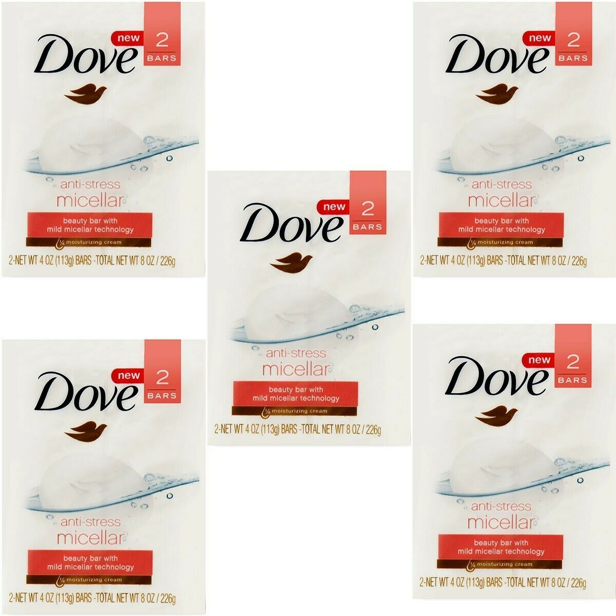 10 Dove Anti-Aging Micellar Beauty Bar Soap (5 x 2-packs) Skin Repair Bar - $25.49