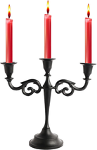 Rely+ 3 Arm Candelabra - 10 Inch Tall Matte Black Tapered Candle Holders - Elega - £20.14 GBP