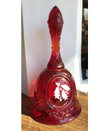 FENTON  Xmas RED BELL Holly Leaves &amp; Berries  Signed A. Farley Beautiful... - £9.73 GBP