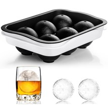 Whiskey Ice Ball Maker, [Fill Without Funnel &amp; Easy Release] 2.2&#39;&#39; Round... - £20.44 GBP
