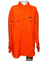 Remington Shirt Men&#39;s 2XL Orange Button Long Sleeve Hunting Outdoors Deer - MD - £19.03 GBP