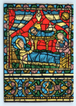 Birth of Christ Stained Glass Window Cathedral Postcard - $5.95