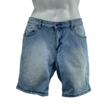Mott &amp; Grand Shorts Blue Denim Stretch Slim Fit Jean Shorts Men&#39;s Size 36 - £23.34 GBP