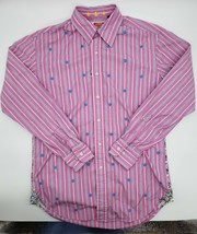 Robert Graham SIZE MEDIUM Button Up Shirt Light Purple Embroidered Blue ... - $53.06