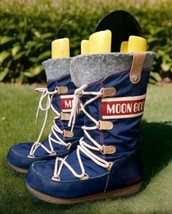 Tecnica The Original Moon Boot Blue Monaco Felt Boots US 5 - $198.00