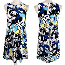 Anne Klein Dress 4 Sleeveless A-Line Geometric Floral Lined Stretch - $35.00