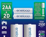 Eneloop Panasonic K-KJS1MCA2BA D Size Battery Adapters AA 2100 Cycle Ni-... - $12.99