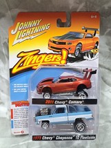 2011 Camaro Orange 1973 Cheyenne Blue Zingers Twin Pack Johnny Lightning... - $13.11