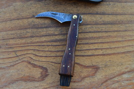 vintage handmade damascus steel mushroom knife 5071 - $55.00