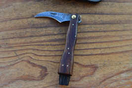 vintage handmade damascus steel mushroom knife 5071 - £43.02 GBP