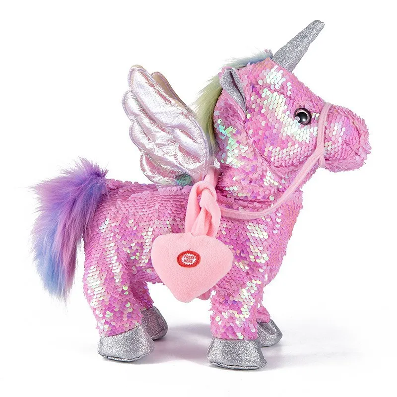 35cm Sequin Electronic Pet Walking and Singing Unicorn Toys for Toddlers  Lovely - £27.51 GBP+