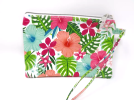 Fashion Zippered Wristlet Cosmetic Travel Case Bag Pouch - New - Flowers - £5.49 GBP