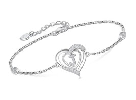 Heart Initial Bracelets for Women, 925 Sterling , s - £143.43 GBP