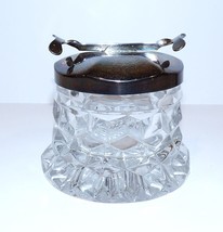 Lovely Rare Fostoria American Elegant Glass Sugar Cube Container With Tongs Epns - £184.11 GBP